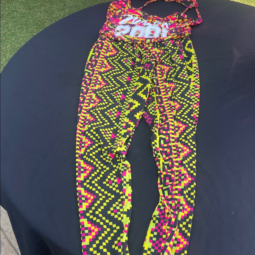 Zumba XSspicy Jumpsuit Vibrant Patterned Top